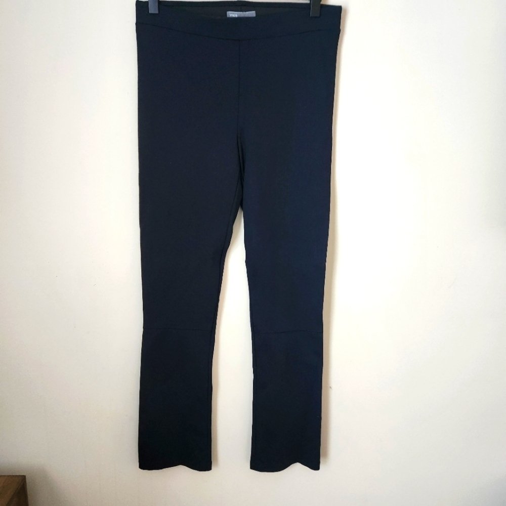 Vince| Ponte Knit Pull On Straight Leg Cropped Black Leggings - Size M